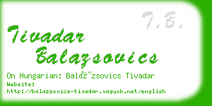 tivadar balazsovics business card